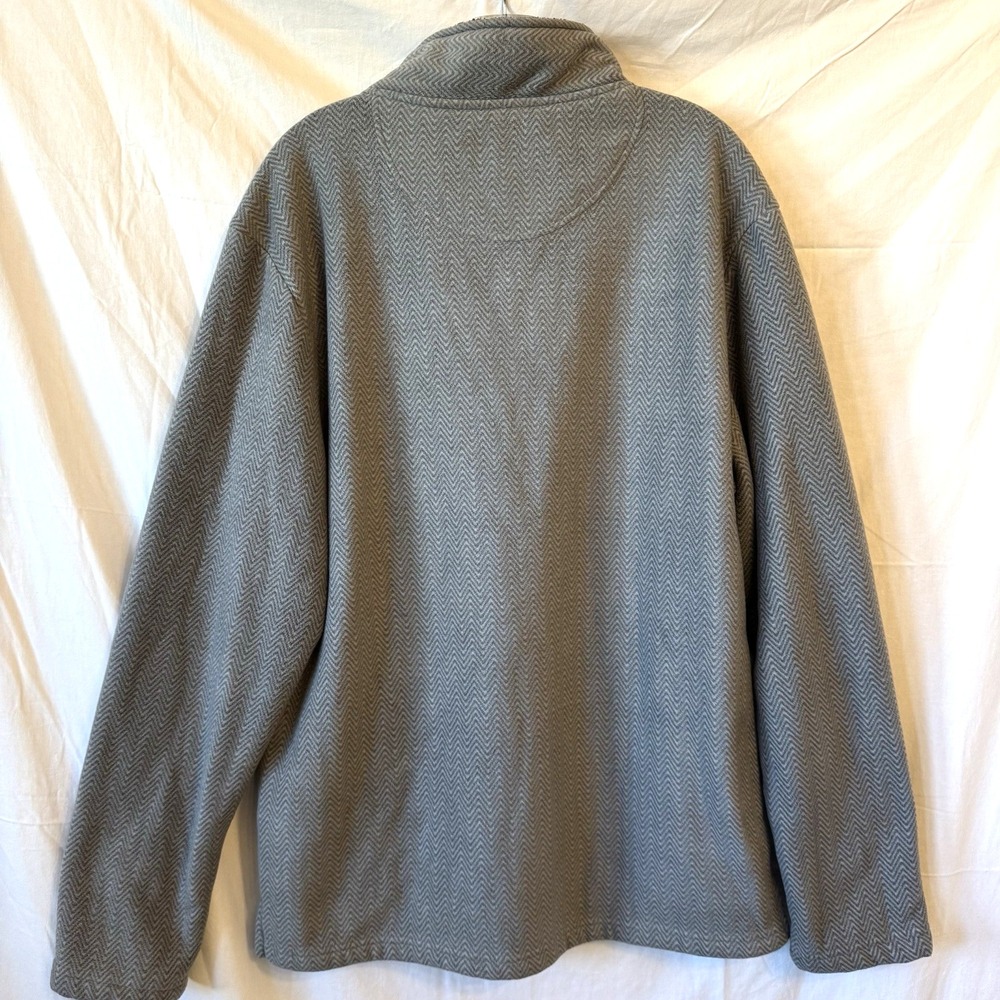 London Fog 1/4 Zip Pullover Mens Sz XL Gray Herringbone Sherpa Fleece Lined - Picture 7 of 13
